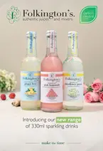 A beautifully arranged promotional image showcasing Folkington’s new range of 330ml sparkling drinks, including ginger beer, pink lemonade, and elderflower pressé. The elegantly designed bottles stand against a soft, neutral background with delicate roses and raspberries, emphasizing the premium and natural ingredients. The certified carbon-neutral branding highlights the company’s sustainability efforts. Captured by Brighton drinks photographer Stuart Price, this image exemplifies high-quality Sussex drinks photography, perfect for marketing artisan juices and mixers.