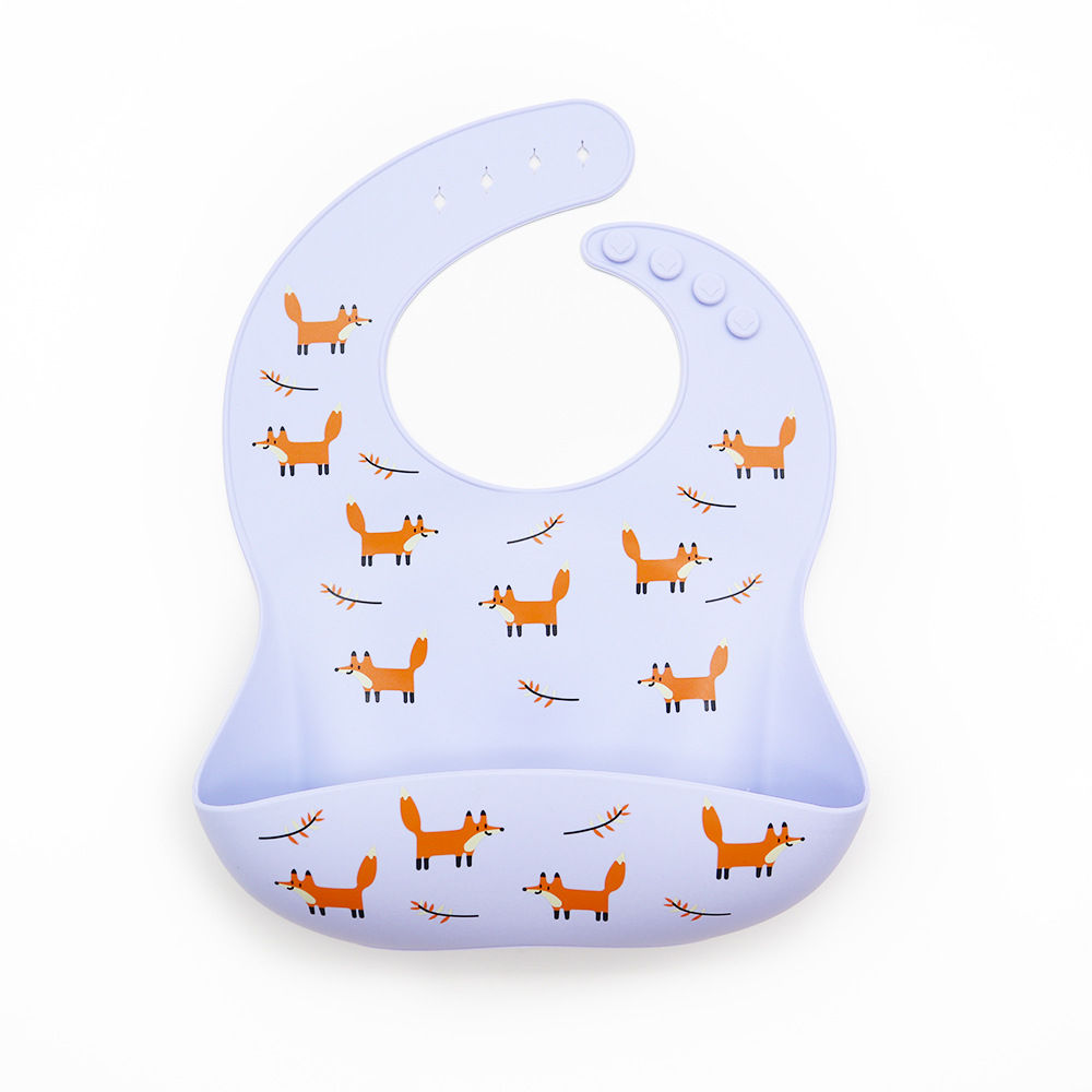 Baby Waterproof Silicone Bib with Rice Pocket