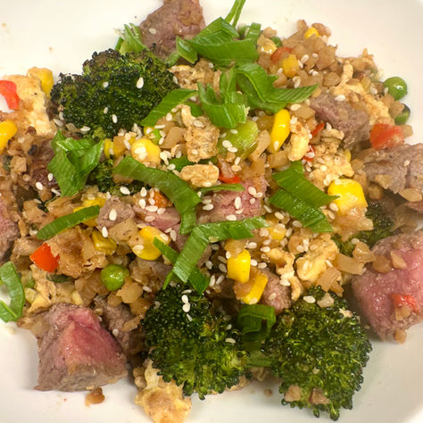 4 Ingredient Steak Fried Cauli Rice