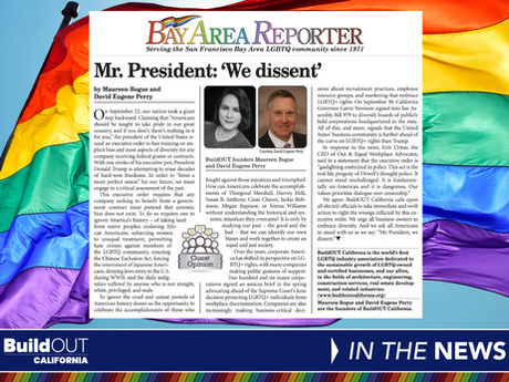 Mr President: 'We Dissent' Bay Area Reporter Op-Ed