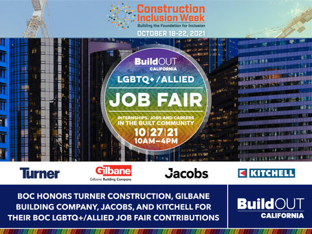 BOC LGBTQ+ Job Fair: Thank you to Turner Construction, Gilbane Building Company, Jacobs + Kitchell