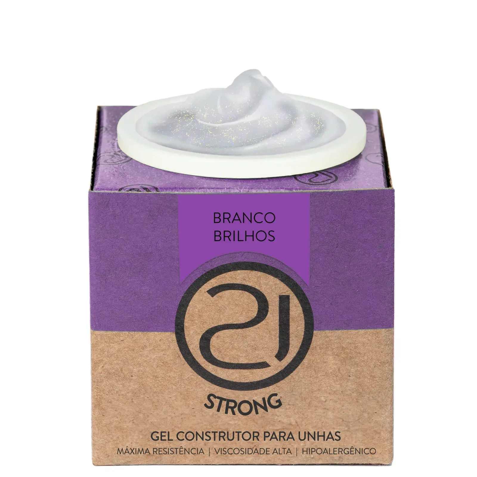 GEL STRONG BRANCO BRILHOS 50ML NAILS 21