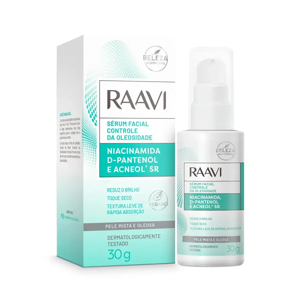 SÉRUM FACIAL CONTROLE DA OLEOSIDADE RAAVI 30G