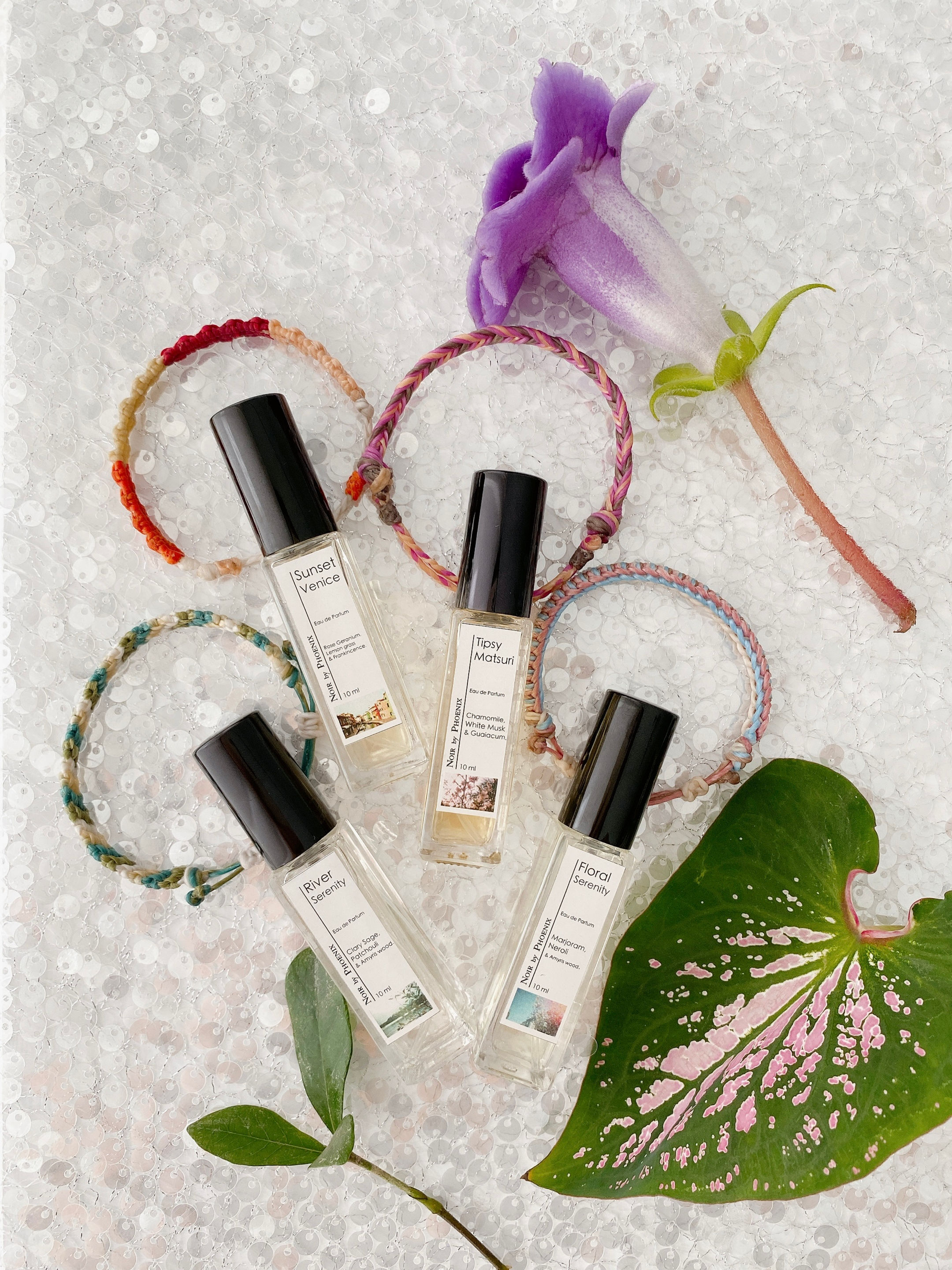 「限量販售/聯名畢業禮物組合」 Noir 精油香水＋手工編織香水手繩