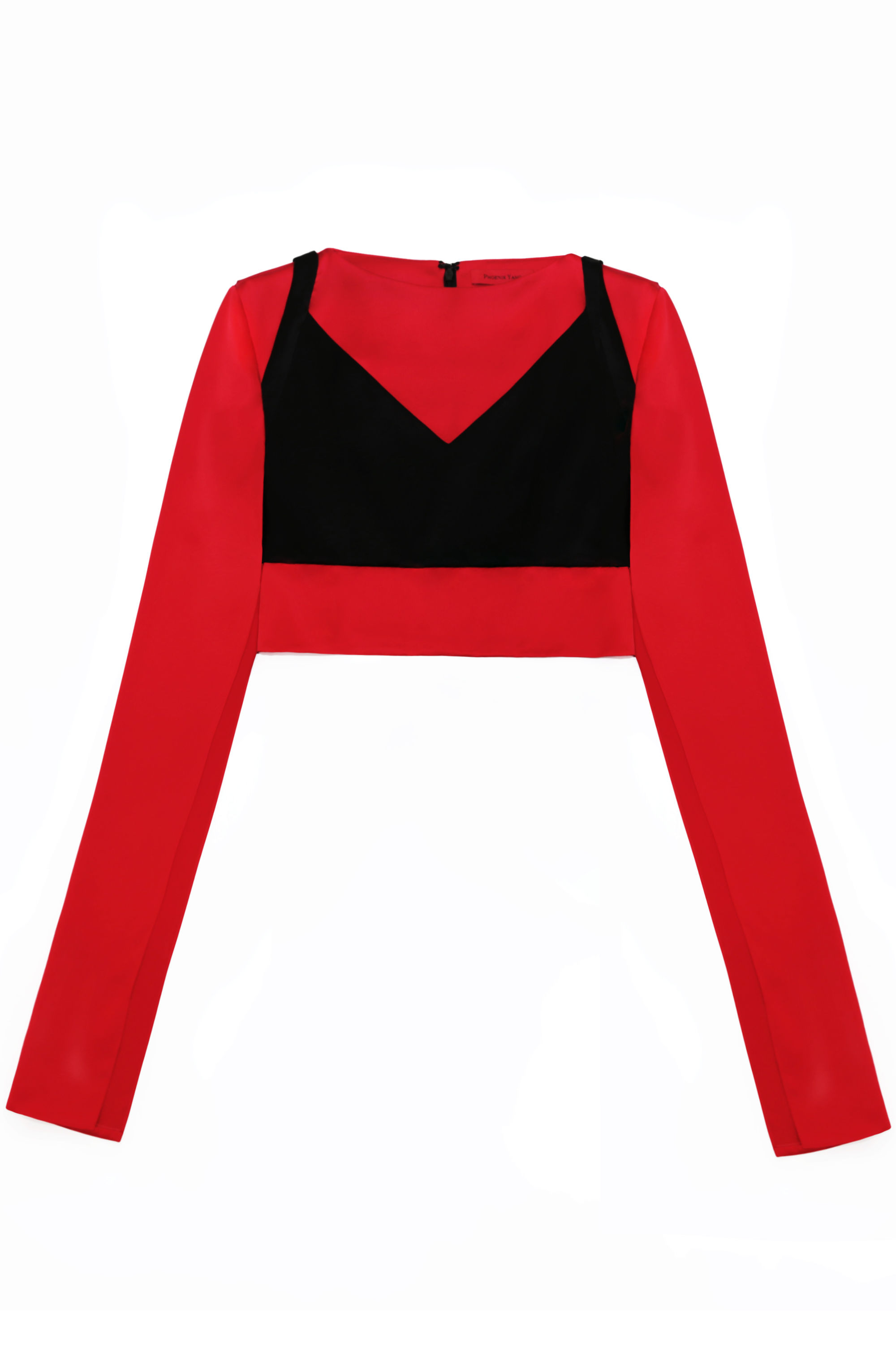 Pure silk bra cropped top with open sleeve