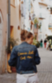 I'am the art work en Francais denim jacket