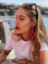 Boucles d oreilles rouges de tres almas statement earrings