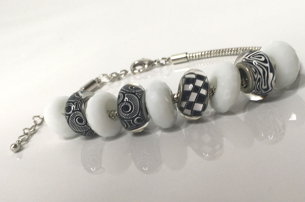 Thumbnail: Black and White Illusions Charm Bracelet I