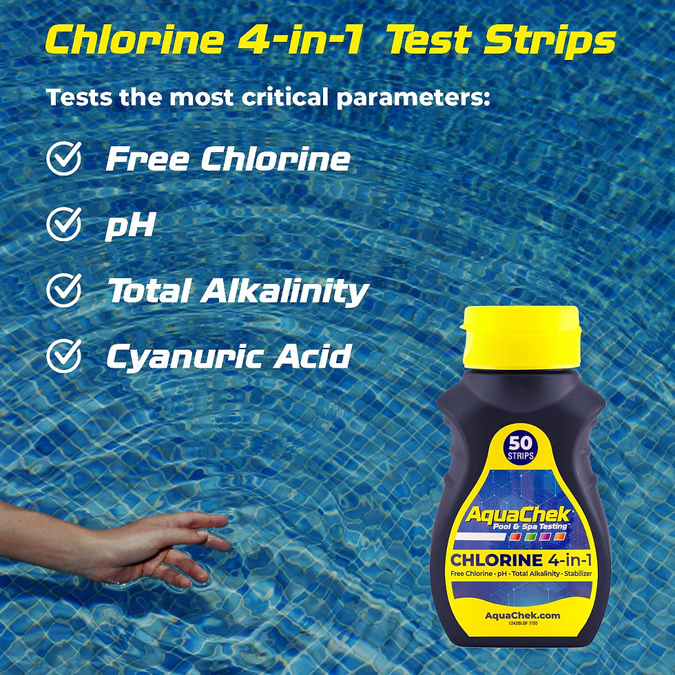 4-Way Pool and Spa Test Strips "test the most critical parameters"