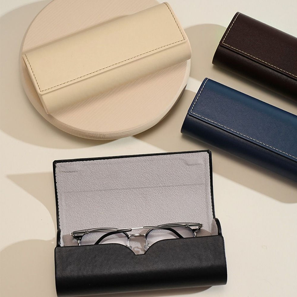 Thumbnail: Leather Pu Glasses Case Anti-lost Large Capacity Eyewears Storage Box Eyewear 