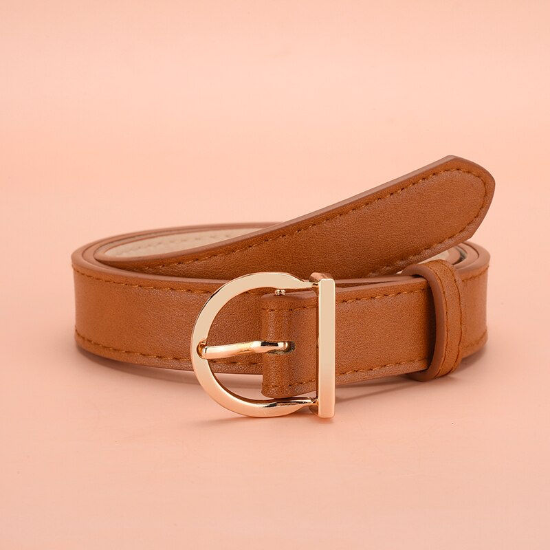 Thumbnail: Women's Belt Fashion High-quality Pin Buckle Belt Genuine Luxury Soft PU Leather