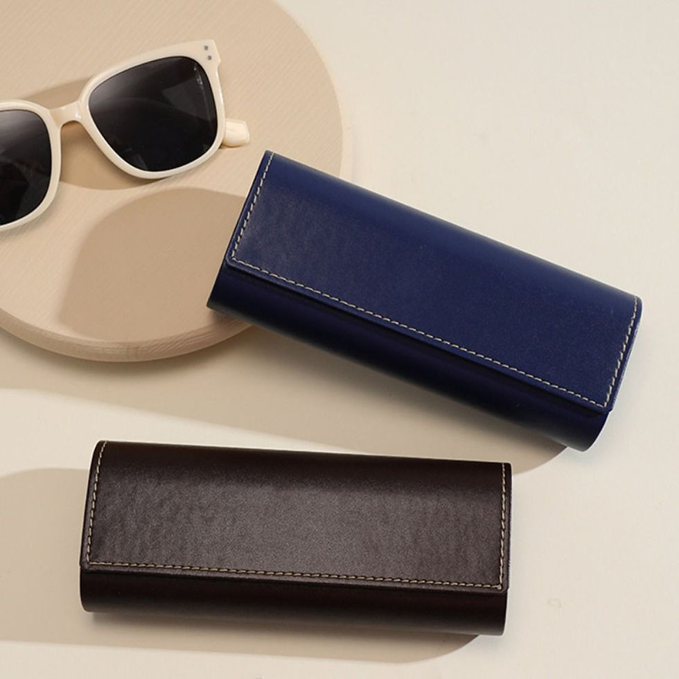 Thumbnail: Leather Pu Glasses Case Anti-lost Large Capacity Eyewears Storage Box Eyewear 