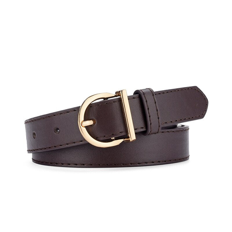 Thumbnail: Women's Belt Fashion High-quality Pin Buckle Belt Genuine Luxury Soft PU Leather