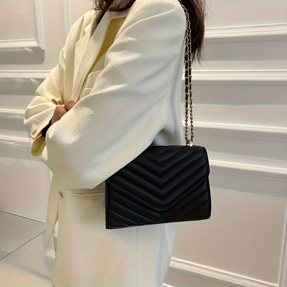 Thumbnail: Fashion Women V-Shaped Crossbody Bag Casual Retro Square Shoulder Bag PU Minimal