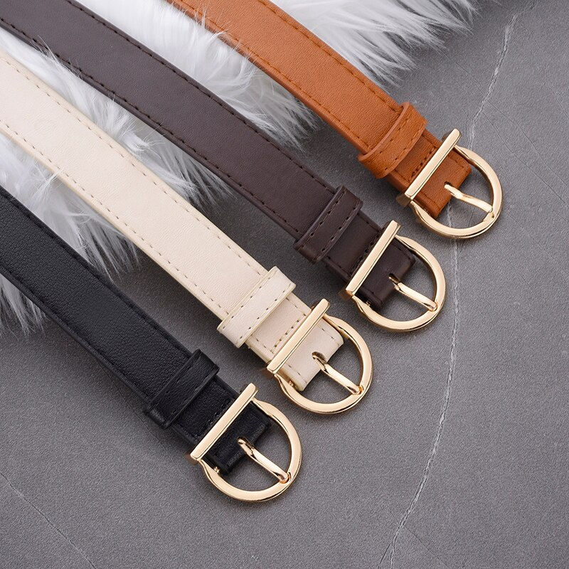 Thumbnail: Women's Belt Fashion High-quality Pin Buckle Belt Genuine Luxury Soft PU Leather