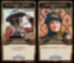 日本蒸奇博覧会のフォトブース体験イメージ。架空のトレーディングカードゲーム《CLOCKWORK EMPIRE》風に生成されたカードで、スチームパンク衣装の参加者がキャラクターとして表示されている