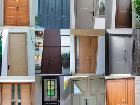 Collection of Aluminium Door designs (with Frame) รวมภาพงานประตูอลูมเนียมบานทึบ แบบมีเฟรม 