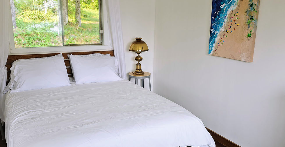 Queen Bed in Mazinaw Lakeview Cabin #1