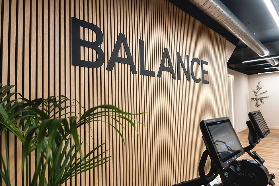 Balance Health Nottingham wall sign with machines