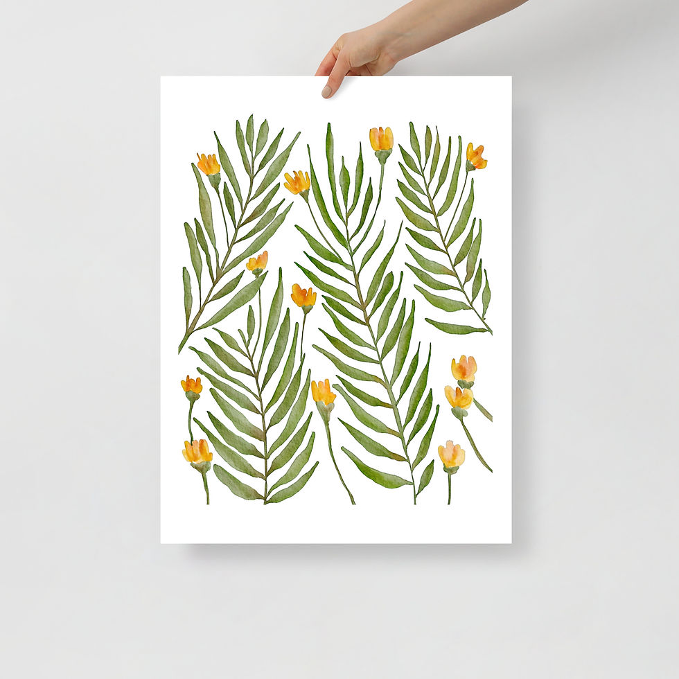 Thumbnail: Fresh Green Leaves Print - Unframed
