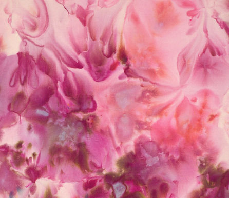 A close up of dreamy vibrant ice dye blooms.