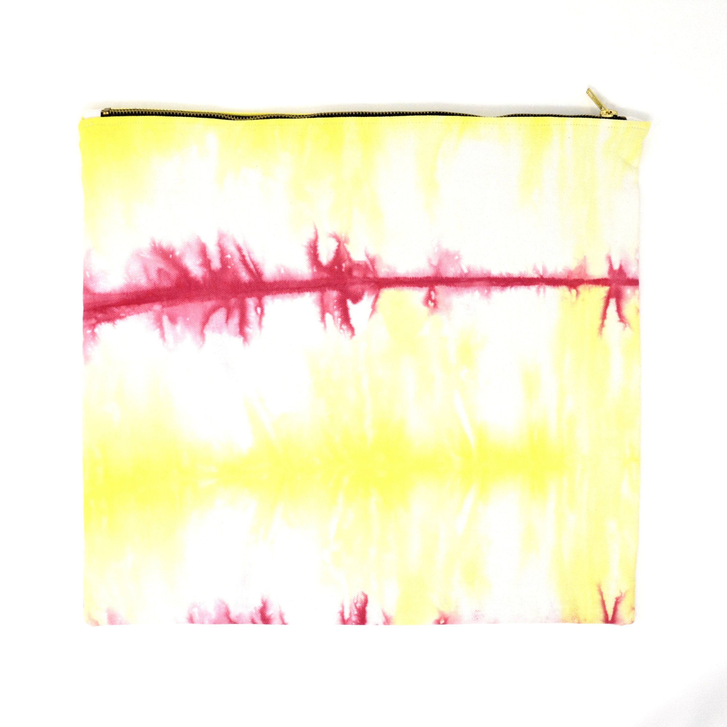 Zipper Clutch - Pink & Yellow