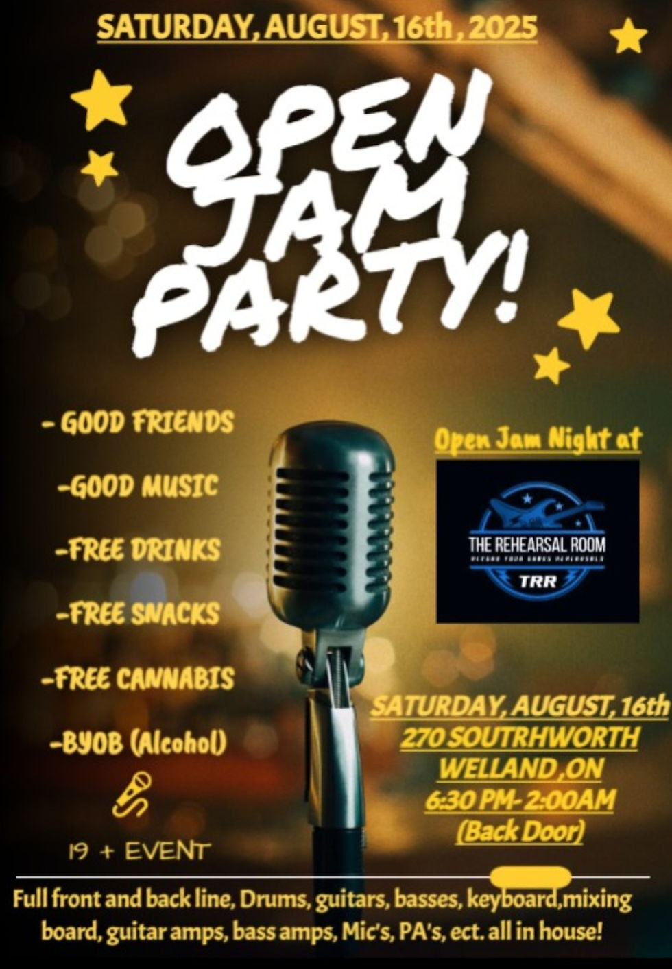 MONTHLY TRR OPEN JAM SESSION