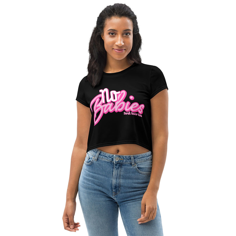 Thumbnail: No Babies All-Over Print Crop Tee