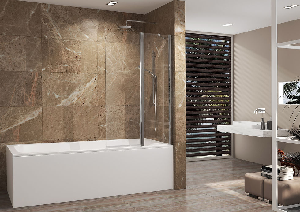 Thumbnail: SCN Premium Double Square Bath Screen – 6mm Toughened Glass (Chrome Finish)