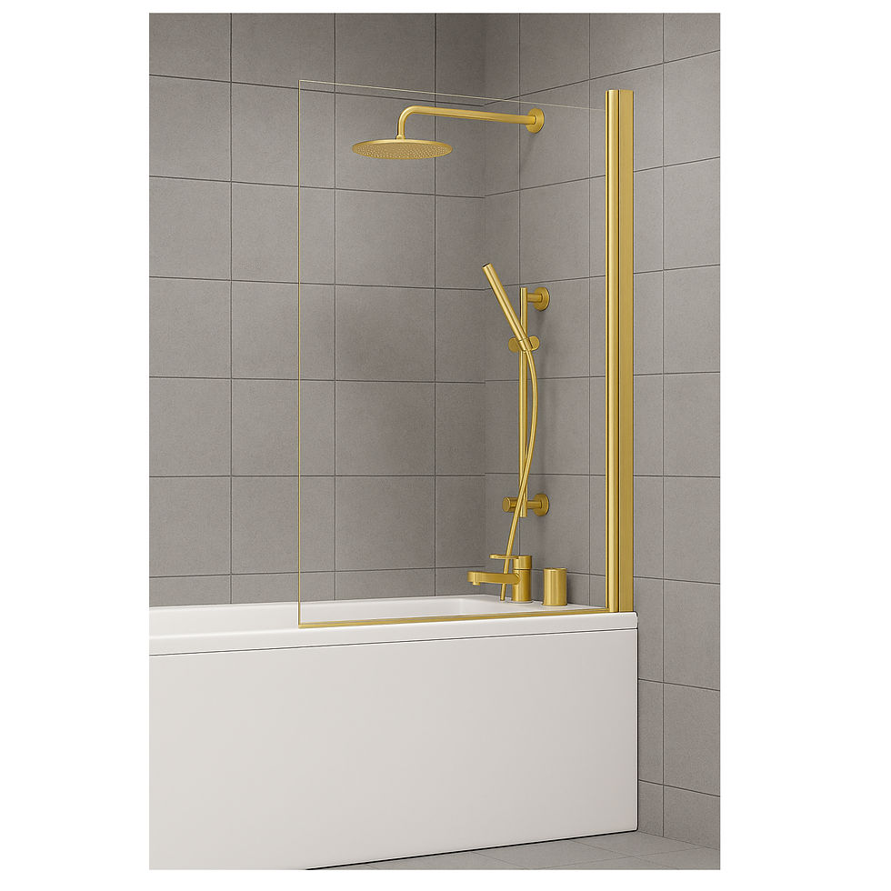 Square Bath Screen (Brushed Brass)