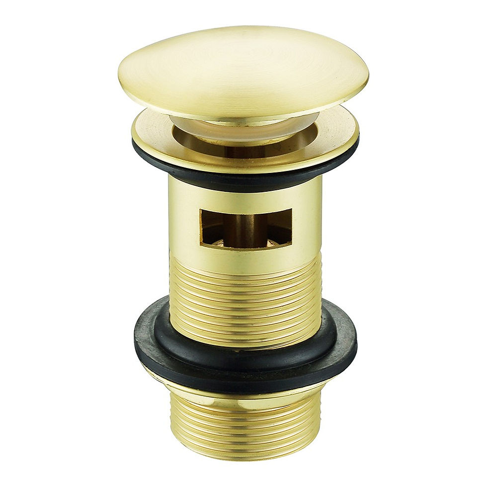 SCN Basin Click Clack Waste Big Dome Slotted Brushed Brass
