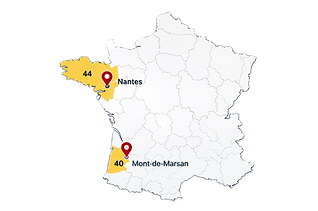 Ville ou Nous sommes Nantes & Mont-de-Marsan