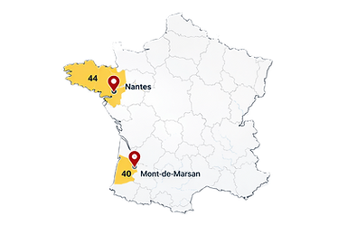 Ville ou Nous sommes Nantes & Mont-de-Marsan