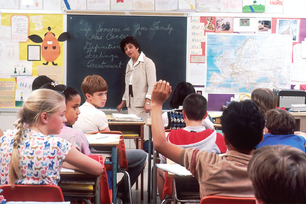 elementary school teacher teaching class