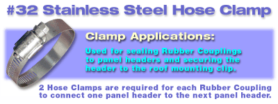 Hose Clamp: Seal Rubber Coupling to Panel Header