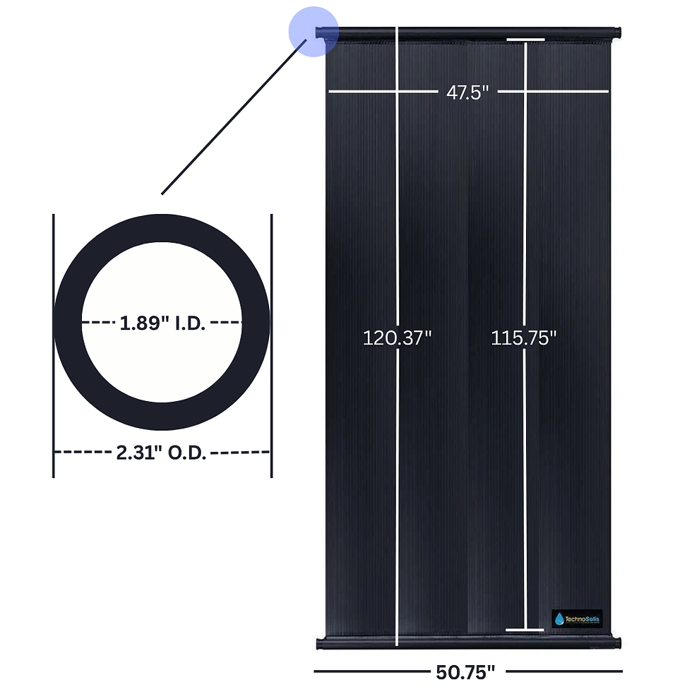 Techno-Solis_2_inch_Header_C20TS40_4x10_Solar_Pool_Panel_Measurement_Diagram