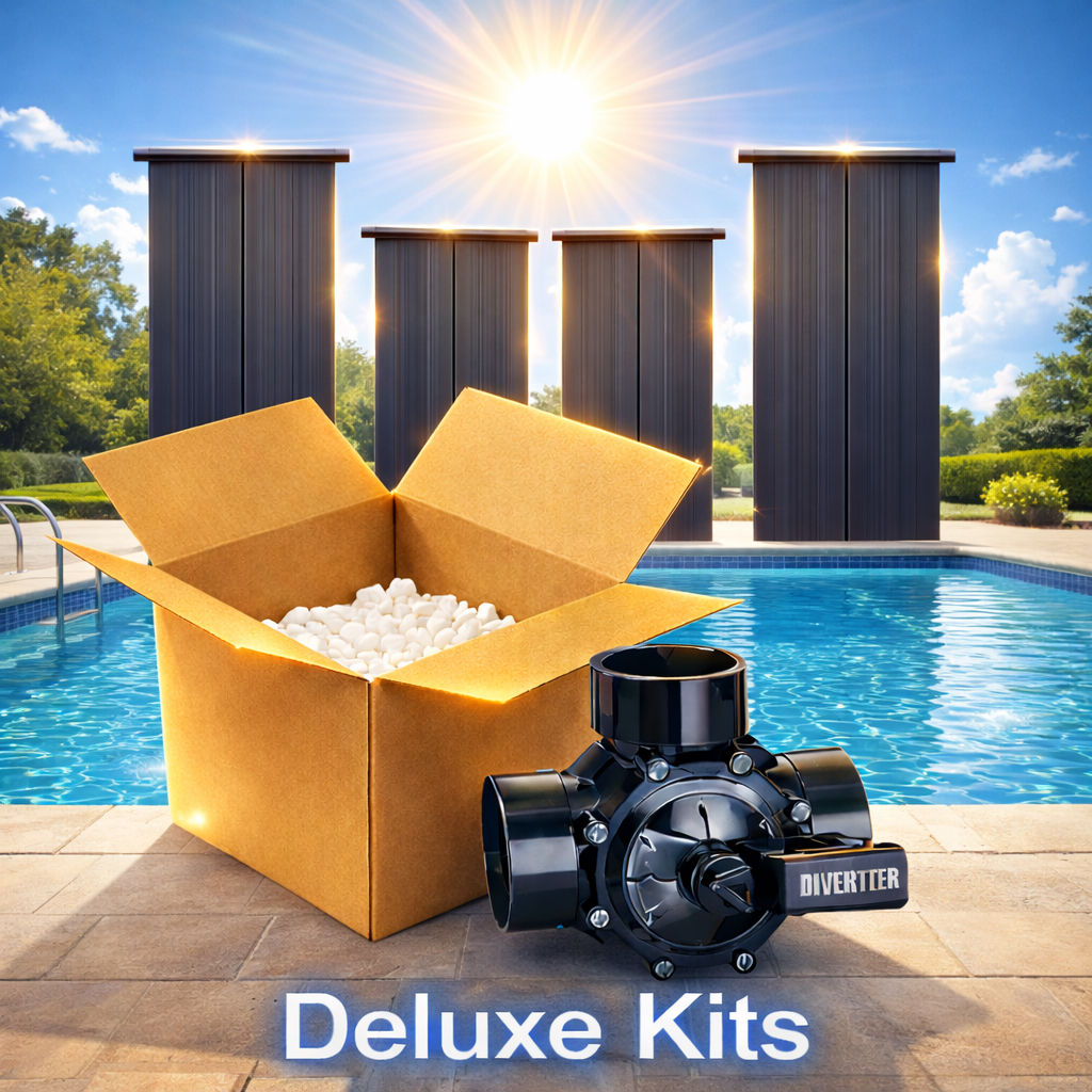 Techno-Solis 2" Header 4'x12' DELUXE Solar Pool Heater Kit