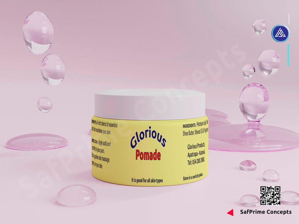 a jar of glorious pomade sits on a pink surface