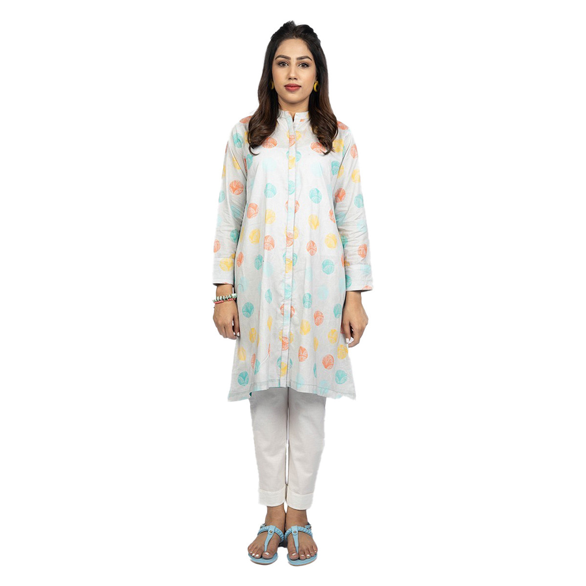 Unstitched 1 Piece Suit for Women & Girls - Polkadot Canvas