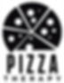 Pizza Therapy logo with a sliced pizza graphic