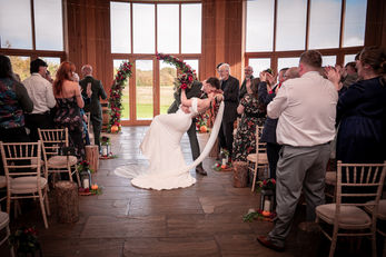 Ceremony dip wedding photography at the Out Barn in Clitheroe by Gemma Cullen