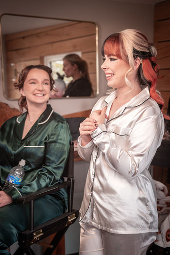 Bridal prep wedding photography at the Out Barn in Clitheroe by Gemma Cullen