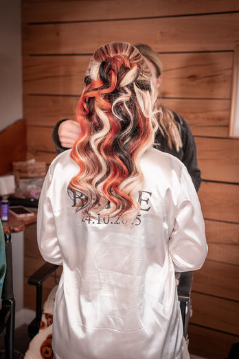 Bridal prep wedding photography at the Out Barn in Clitheroe by Gemma Cullen