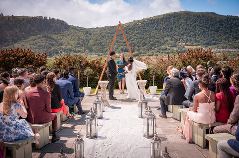 Ceremony wedding photography at Plas Maenan, Conwy Valley