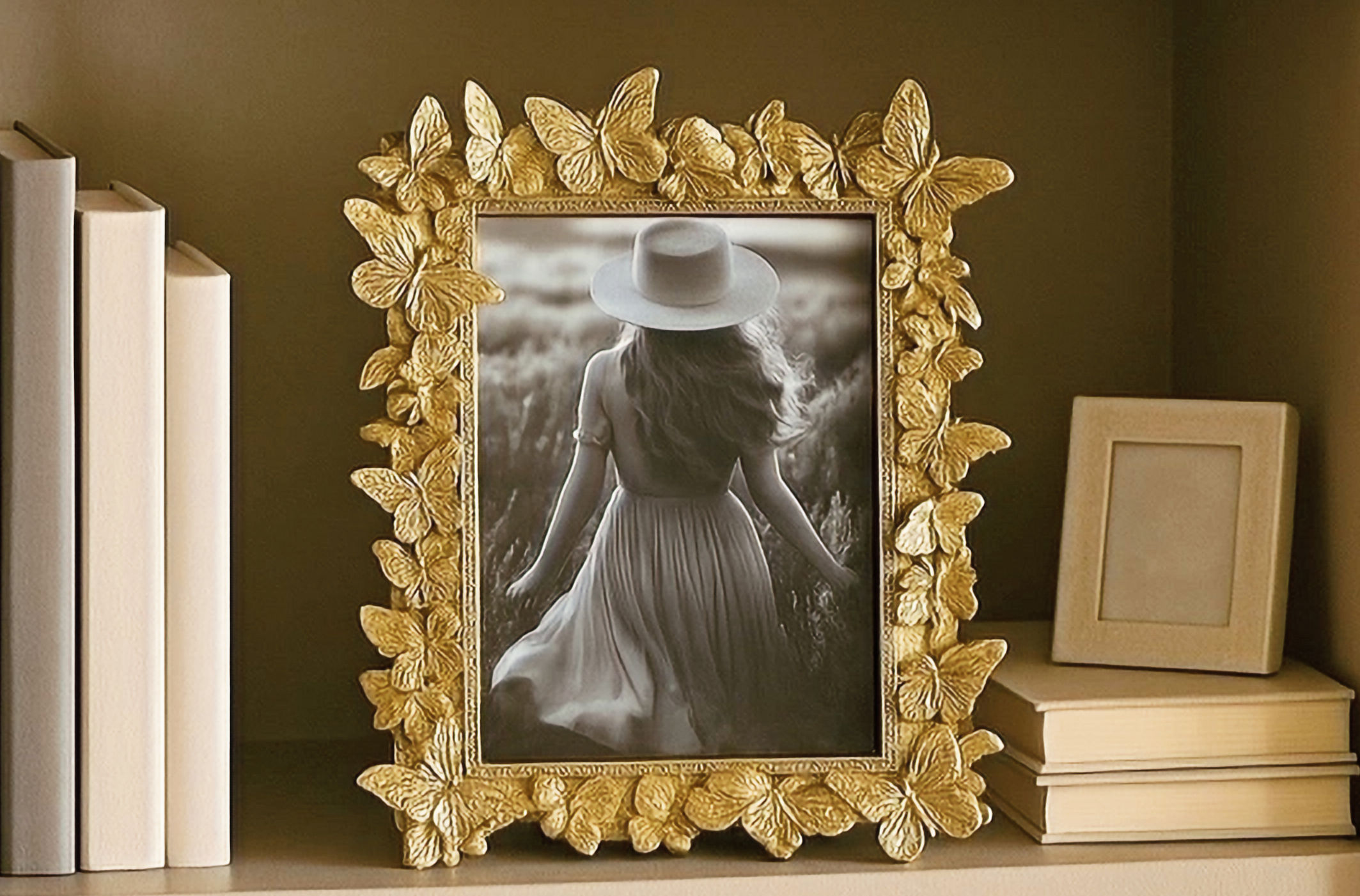 5x7 Gold Butterfly Picture Frame