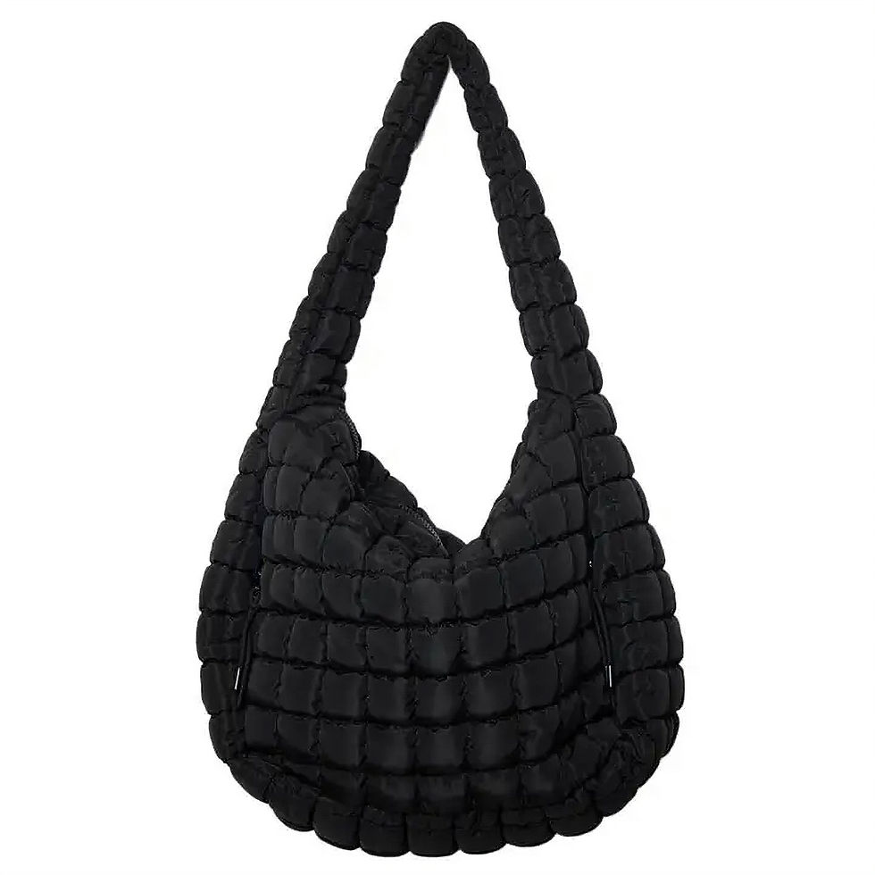 Thumbnail: Oversized Quilted Hobo Tote Bag