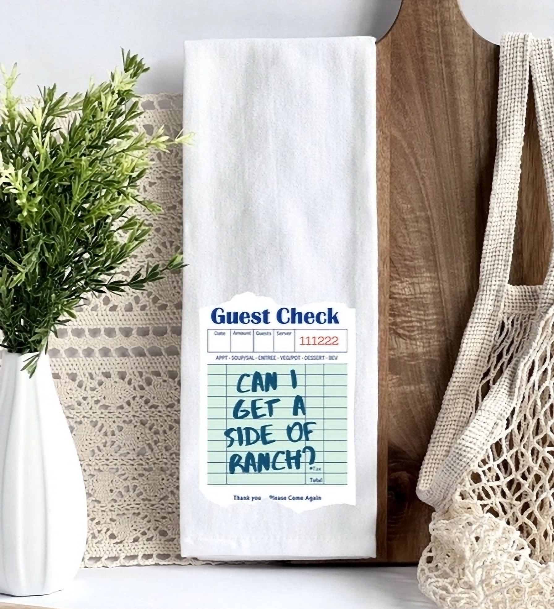 A Side of Ranch Guest Ticket Tea Towel