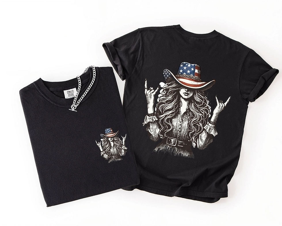 Thumbnail: America Girl USA Cowboy Hat Short Sleeve Graphic Tee