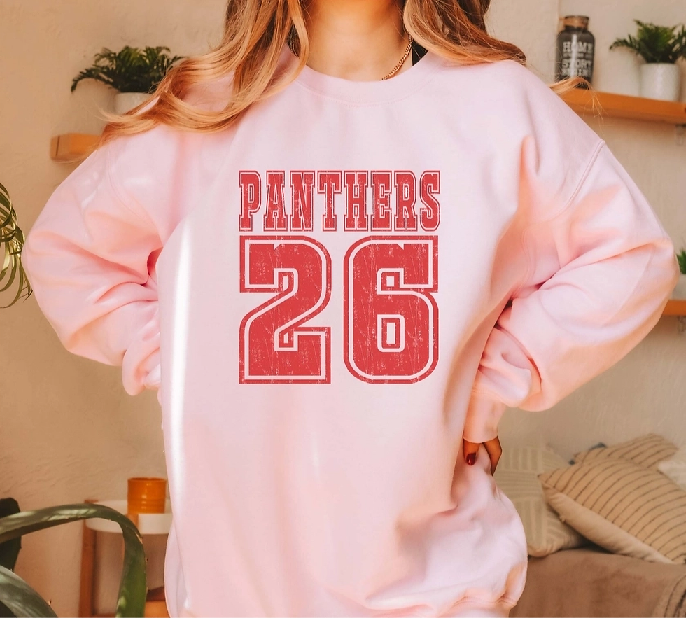 Thumbnail: Athletic Distressed Team & Number Custom Sweatshirt
