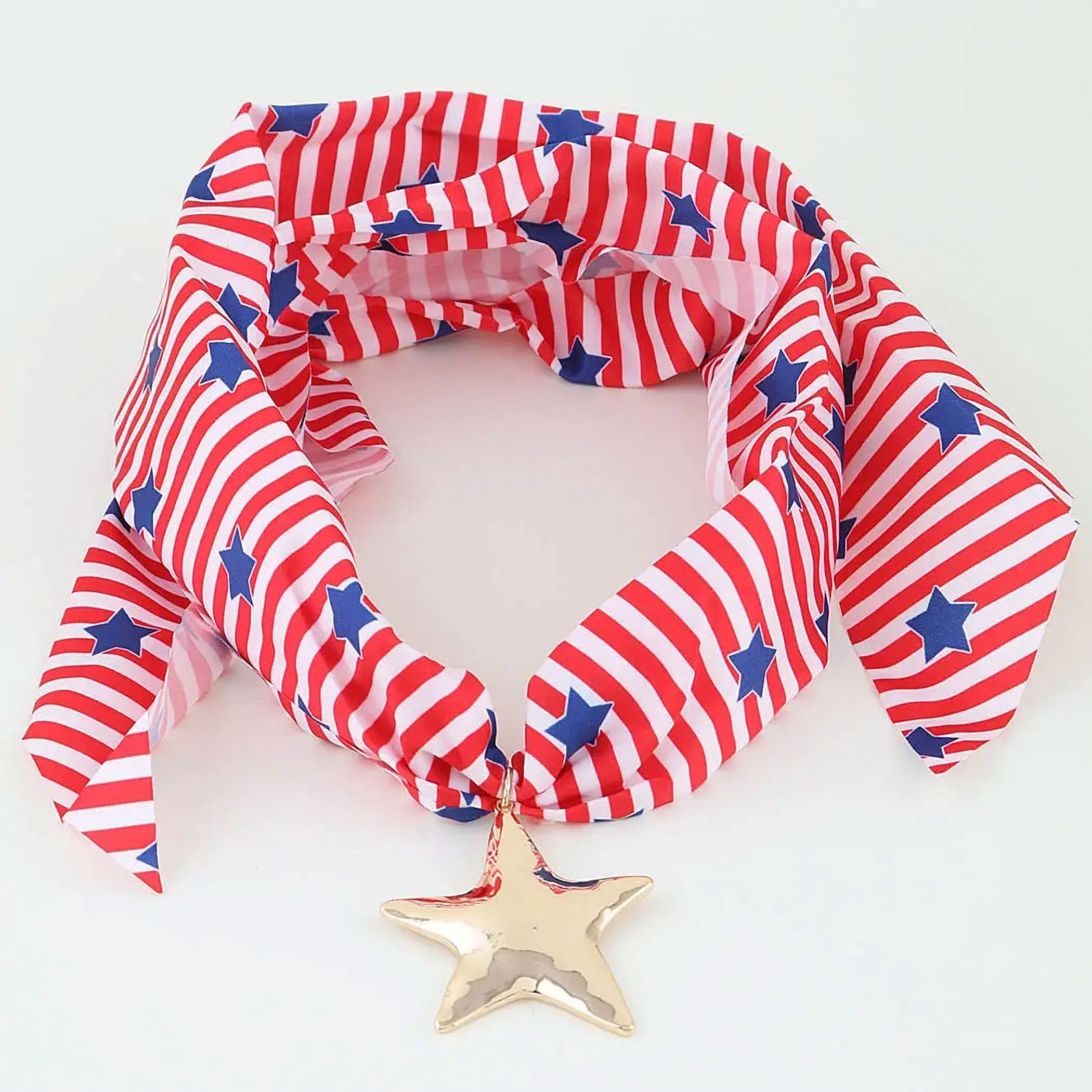 Hammered Star Scarf Necklace